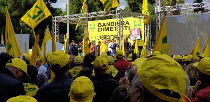 Coldiretti, protesta a Palermo