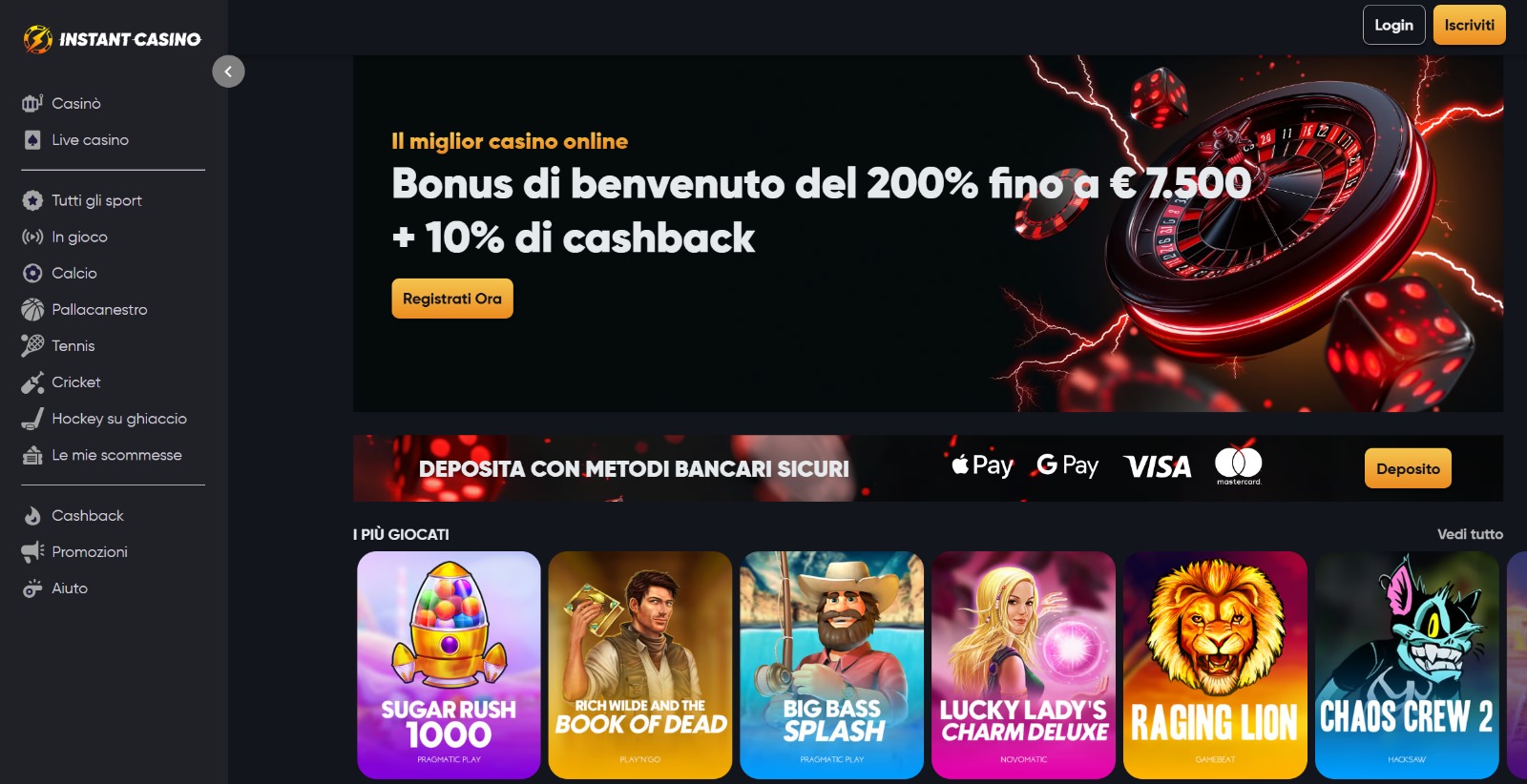 Instant Casino non AAMS